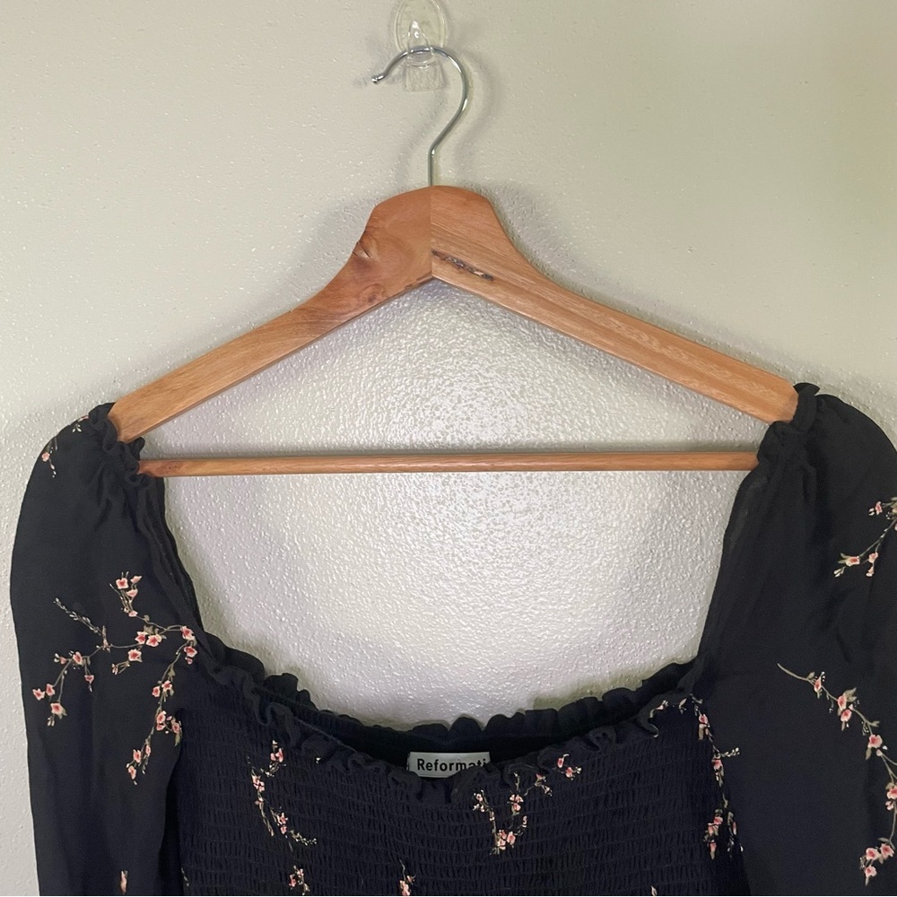 Reformation | Kelli Dress in Black with Pink floral, size small - Picture 9 of 14